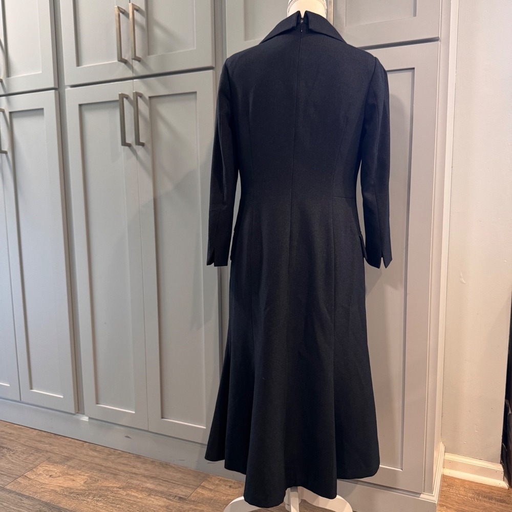 Teri Jon Rickie Freeman Charcoal Gray Button Front Blazer Midi Dress Size 6 - Picture 3 of 6